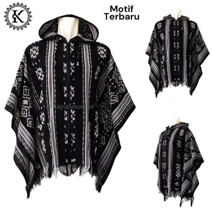 Oms Hoodie Batwing Tenun Resleting / Hoodie Tenun Etnik