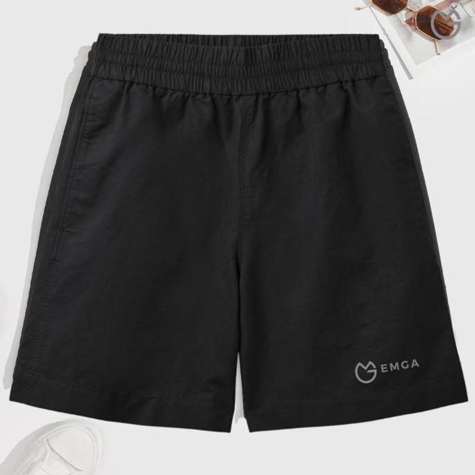 DMW Emga Shorts2 Celana Pendek Pants Olahraga Santai Kolor Polos Hitam Pria Wanita Laki Unisex Baske