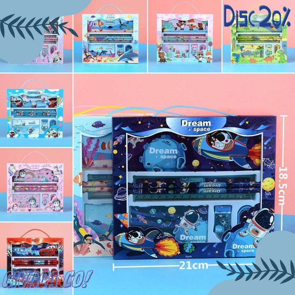 

Set Atk Gift Box Kids Anak Animal Bear Ocean Bunny Rabbit Car Spiderman Doraemon Penggaris Penghapus Rautan / 1 Set Pencil P15 Diskon Setengah Harga