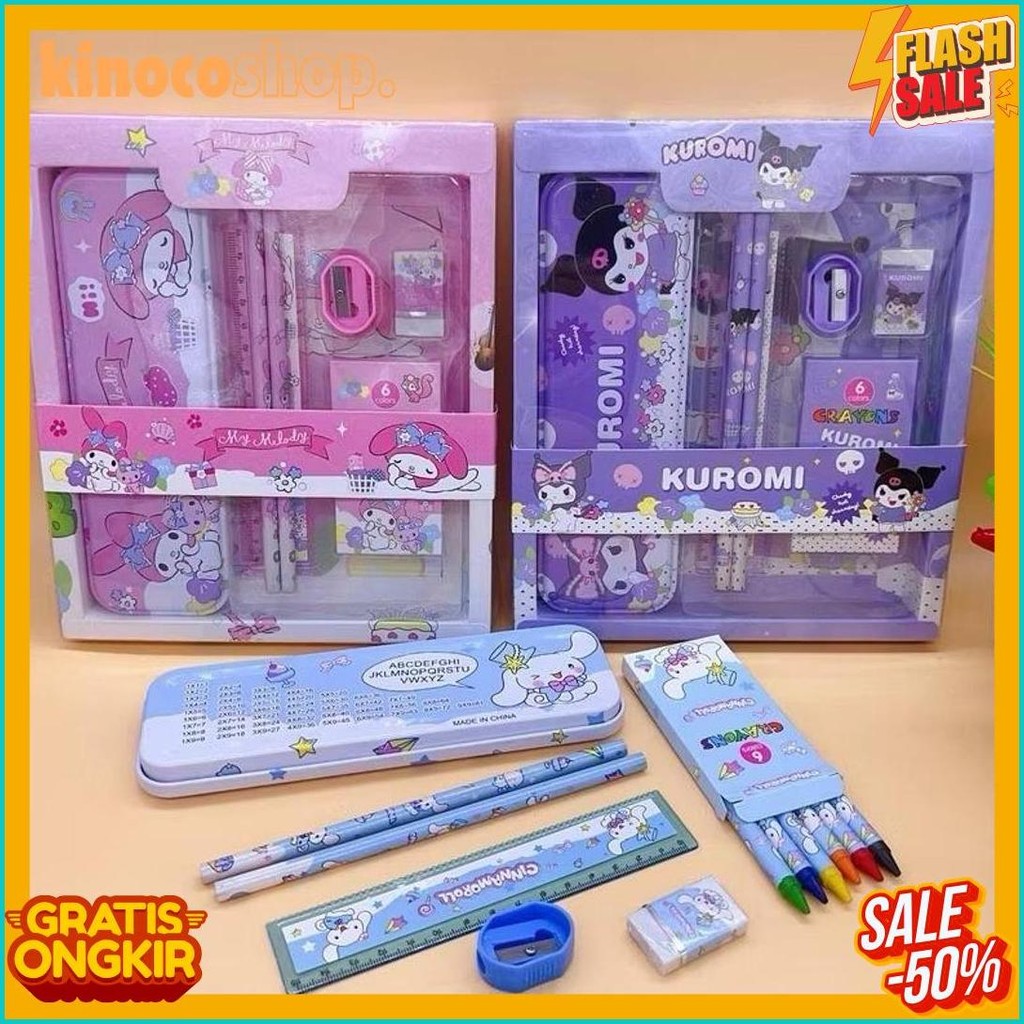 

Set Alat Tulis 12In1, Perlengkapan Sekolah Sanrio Kotak Pensil Crayon Hadiah Kuromi Cinnamorrol Stationery Terlaris! Produk Ini Banyak Dicari