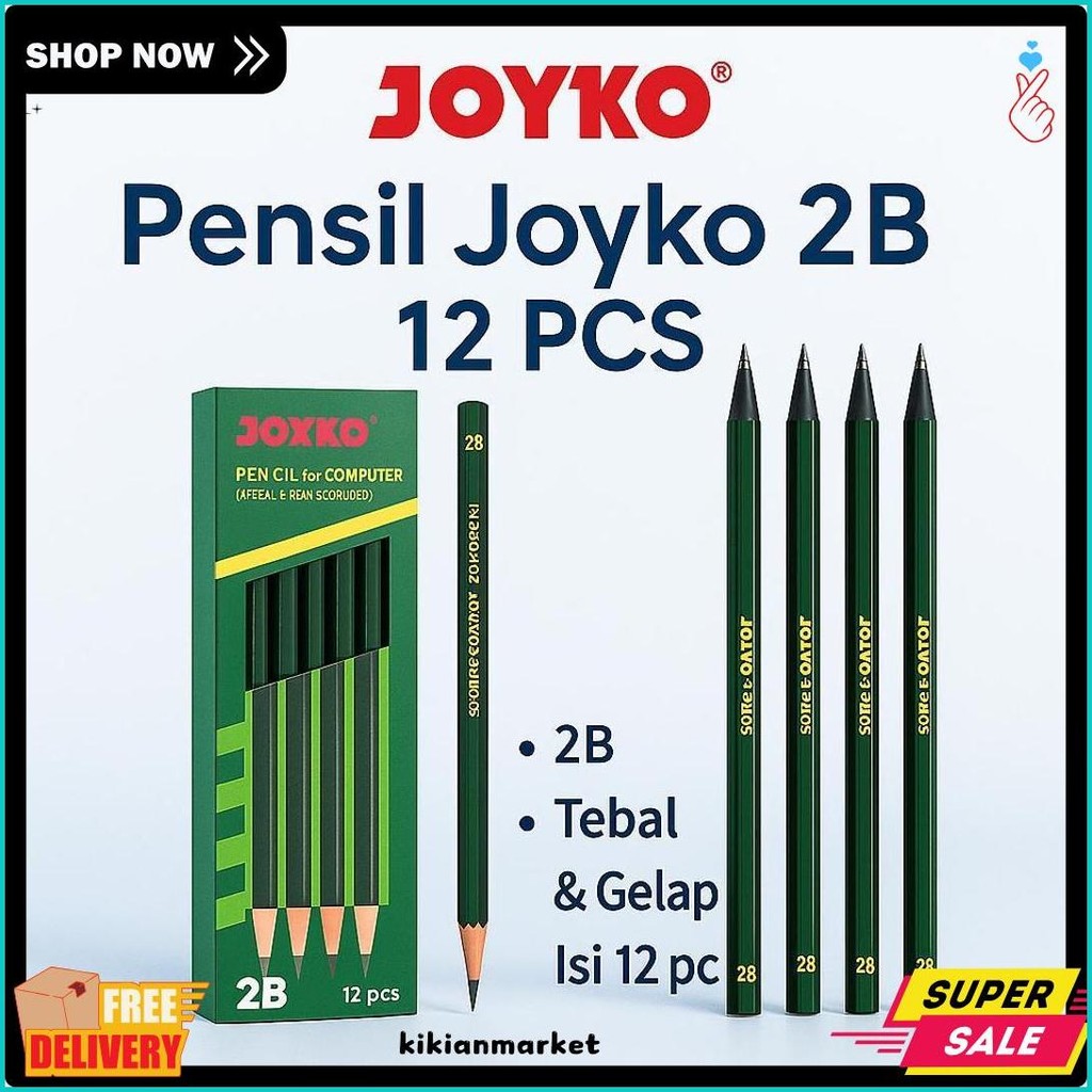 

Pensil Joyko 12 Pcs 2B Alat Tulis Anak Pencil Flash Sale! Diskon Hingga 70%