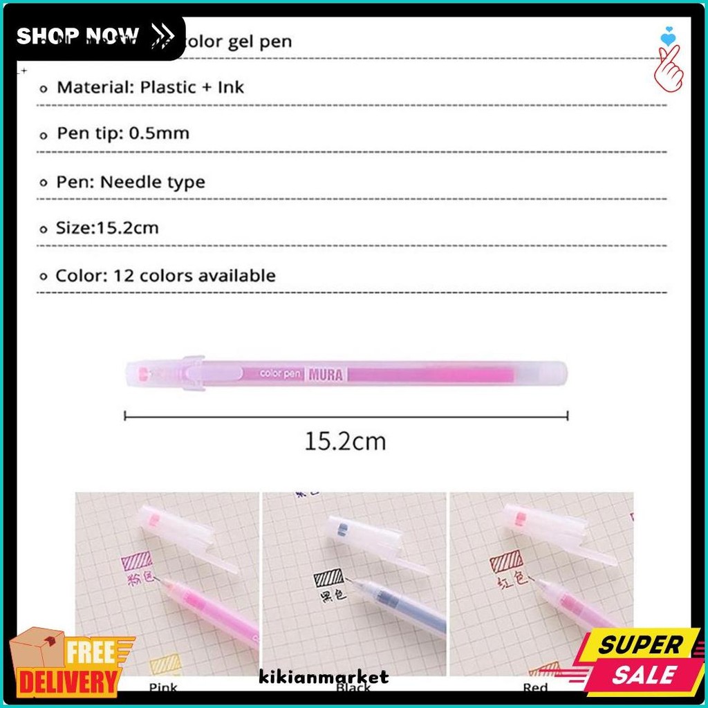 

[Dotding] 12 Warna Gel Pen Box Kotak Kawaii 0.5Mm Permen Warna Pens Kantor Mahasiswa Menulis Pens Sekolah/12Colors Starry Gel Pen Set 0.5Mm Fine Tip Ballpoint For Student Journal Writing School Office Supplies H178 Flash Sale! Diskon Hingga 70%