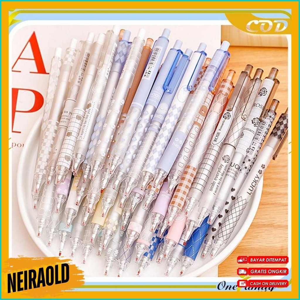 

One-A69 Pulpen St Set 6In1 Motif Bunga 0.5Mm / Pena Mekanik Alat Tulis Perlengkapan Sekolah / Retractable Pen Karakter Set / Pulpen Cetek Import Diskon Setengah Harga