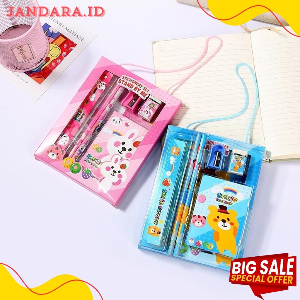 

Alat Tulis Set 6In1 Stationery Set Lucu Karakter 6 In 1 Set Perlengkapan Pensil Penggaris Buku Penghapus Sekolah Anak-Anak Tk Box Tali Sourvenir Ulang Tahun Murah Diskon