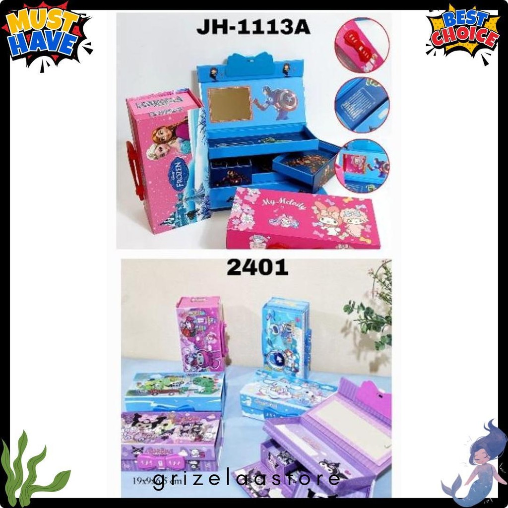 

Tempat Pensil Dus 3 Susun 3 Dimensi Password Cermin Motif Fancy Hologram Kotak Pensil Kode Kunci Pin Diskon