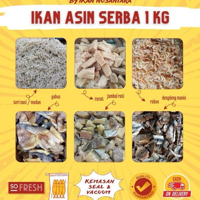 

IKAN ASIN SERBA 1 KILOGRAM CUMI ASIN IKAN ASIN NUSANTARA KUALITAS PREMIUM