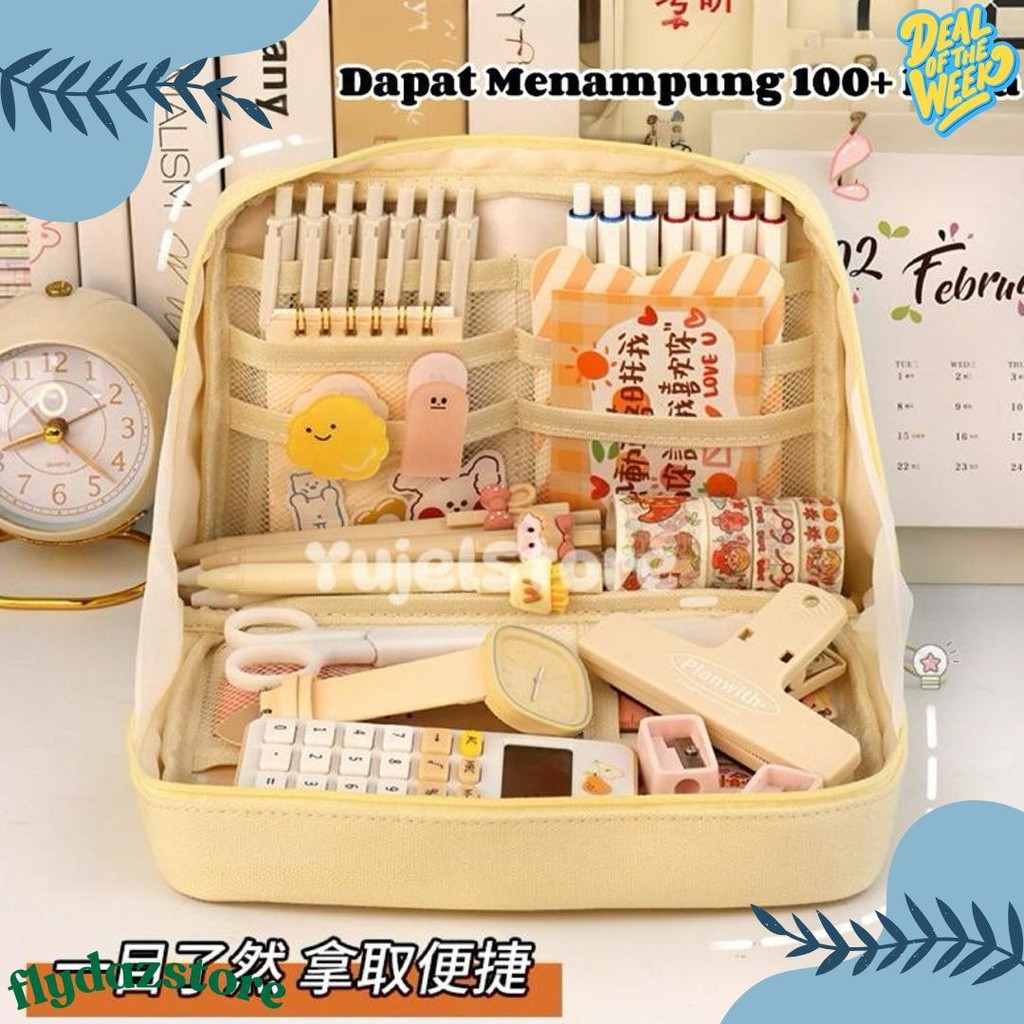 

Tempat Pensil Multifungsi / Tas Perlengkapan Kantor Dan Anak Sekolah / Kotak Pensil Aesthetic Flash Sale! Diskon Hingga 70%