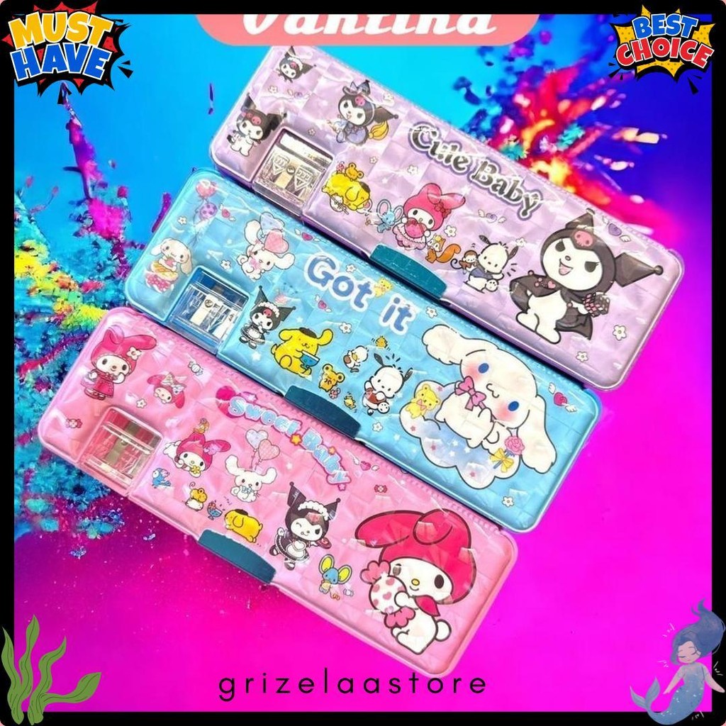 

Kotak Pensil Magnet Karakter 2 Sisi / Tempat Pensil Magnet Karakter Dengan Rautan Mini / Pensil Case Sanrio Kuromi Diskon Setengah Harga
