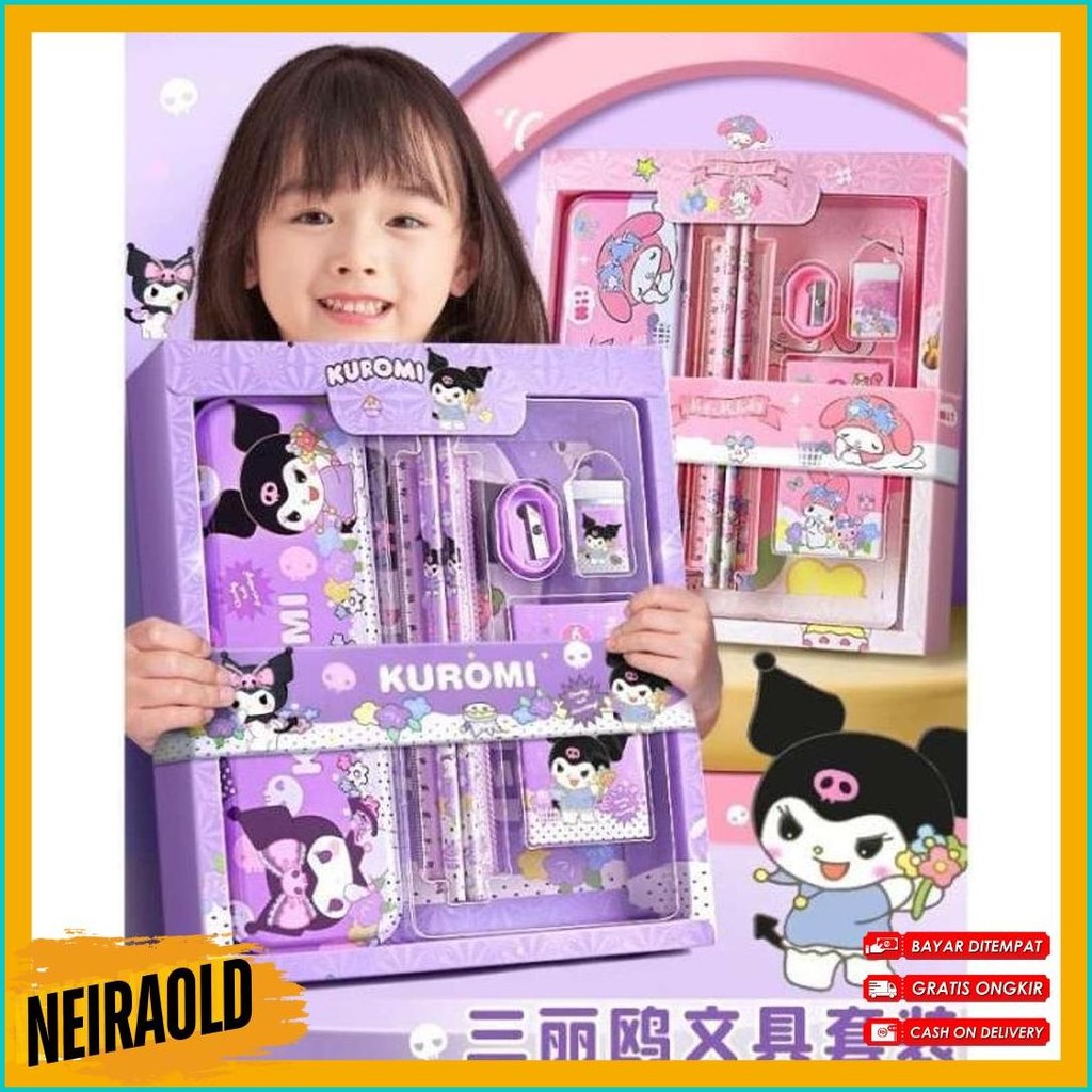 

Alat Tulis Set 6 In 1 Dan 7 In 1 Karakter Kuromi Murah Lucu / Kotak Pensil Anak Set Stationery Untuk Hadiah Anak Sekolah Sanrio Diskon Setengah Harga