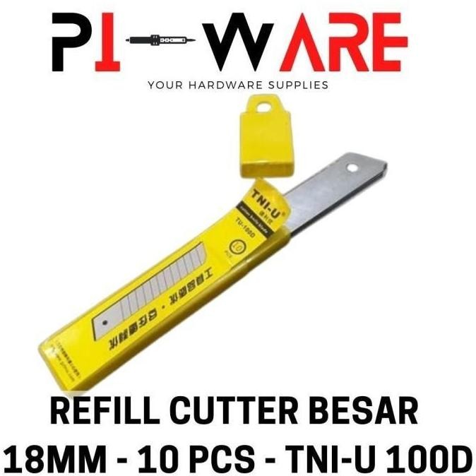 

Tni-U Tu-100D Refill Cutter Blade Ukuran Besar 18Mm Isi 10 Pcs