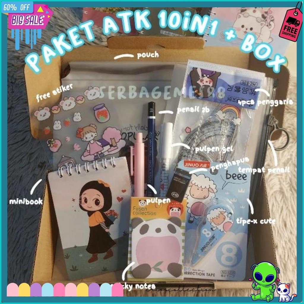 

Serbagemes88 - (Cod) Set Alat Tulis Lengkap 10 In 1 Karakter Lucu / Hampers Kado Gift Wisuda / Hadiah Alat Sekolah / Stationery Set Aesthetic / Paket Atk Aesthetic / Perlengkapan Sekolah Aesthetic Diskon Setengah Harga