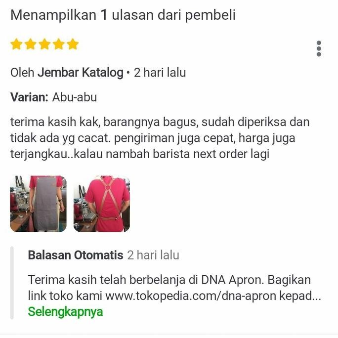 APRON CELEMEK BARISTA JEANS TERMURAH KEREN