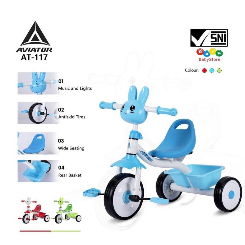 Terlaris (Bisa Cod) Mainan Anak Sepeda Roda Tiga Aviator At-117 / Tricycle Aviator At 117 / At117 Mu