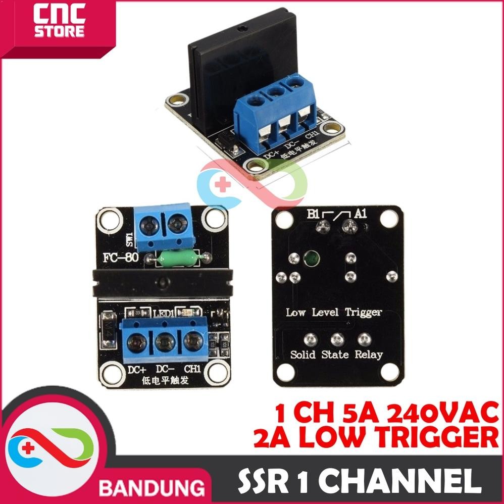 Terbaik SSR SOLID STATE RELAY MODULE 1 CHANNEL 5V DC FOR ARDUINO