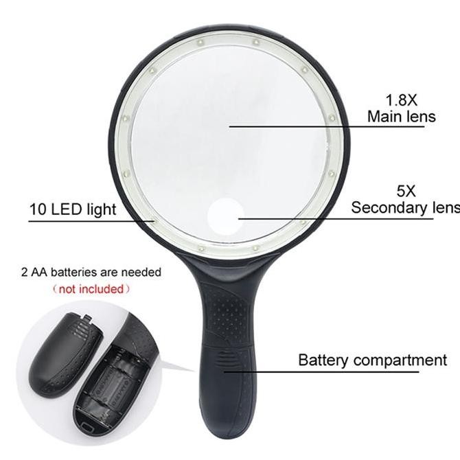 

Kaca Pembesar Led Ab65 / Lampu Lup Lensa Magnifier Handheld / Membaca Kualitas Terbaik Harga Termurah