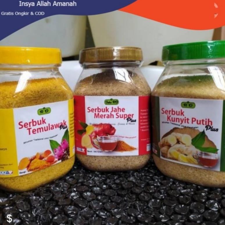 

Jahe Merah RD 330 gram - Kunyit Putih - Temulawak Nugi
