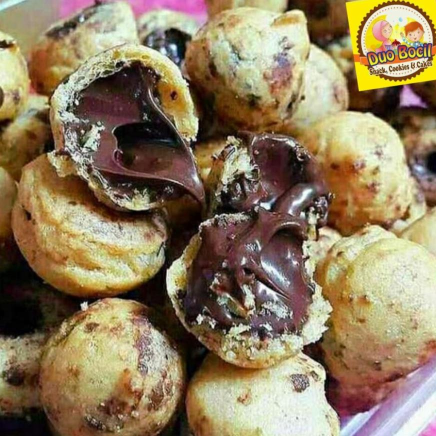 

Kue Soes Sus Cokelat Lumer 250 Gram - Duo Bocil Snack Nugi