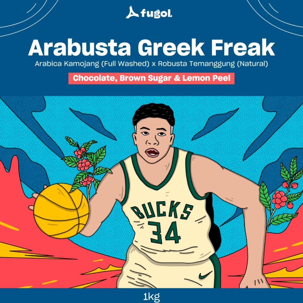 

Kopi Espresso Blend Kopi Susu Arabica Robusta PREMIUM (1 KG) ARABUSTA GREEK FREAK Nugi