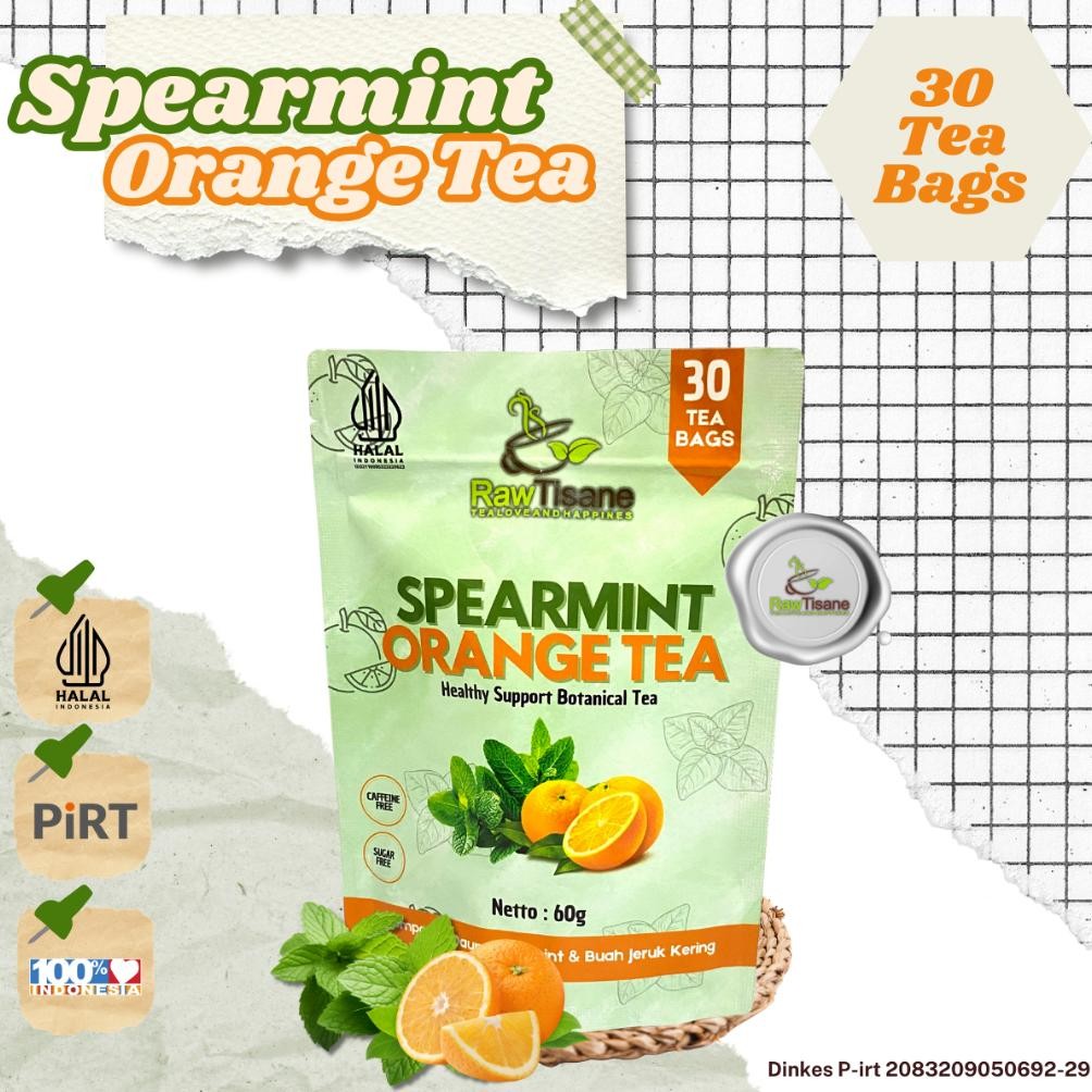

RAW TISANE Spearmint Orange Tea : Teh Celup Daun Spearmint & Buah Jeruk Orange Isi 30 Tea Bag Nugi