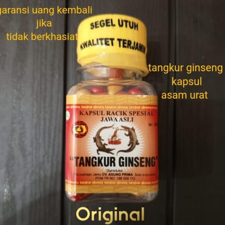 

jamu racik Jawa asli TANGKUR GINGSENG varian ASAM URAT kemasan KAPSUL kemasan baru isi 30pcs Nugi