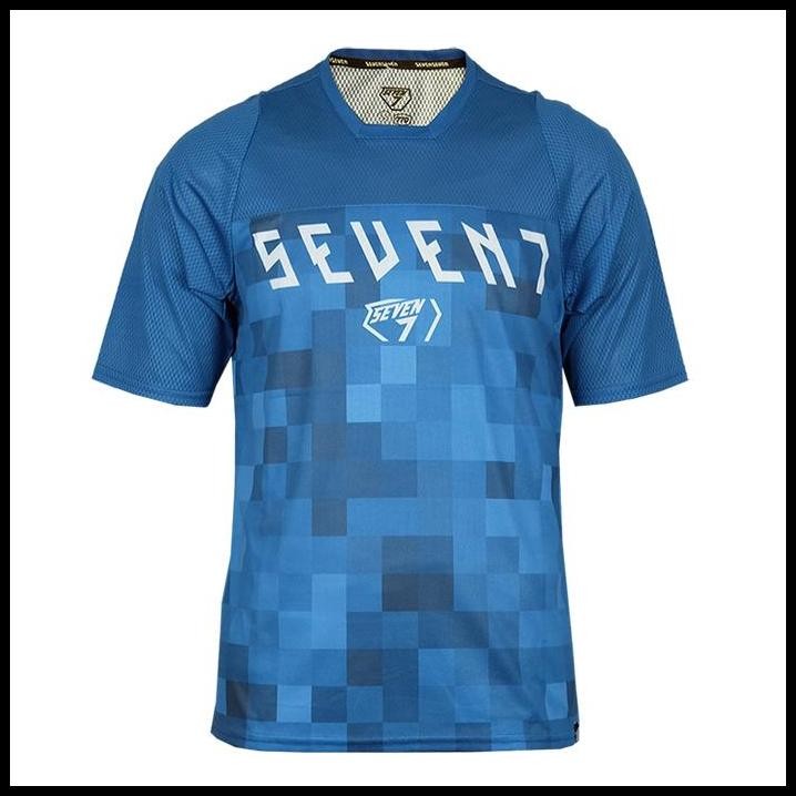 JERSEY BAJU SEPEDA SEVEN7 MTB ENDURO DOWNHILL ROAD AM 77 SQUARE BLUE