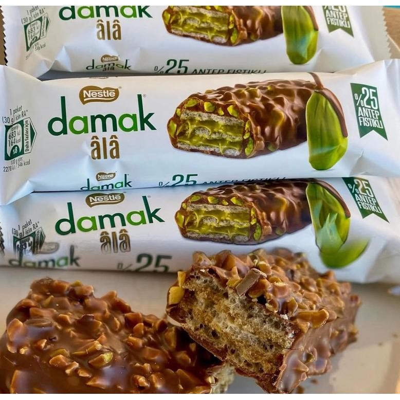 

WAFER PISTACHIO DAMAK WAFER COKLAT PISTACHIO 30 gram Nugi