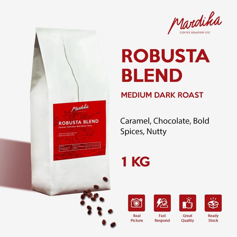 

BIJI KOPI 100% FULL ROBUSTA Medium Roast 1KG - Mardika Coffee Nugi