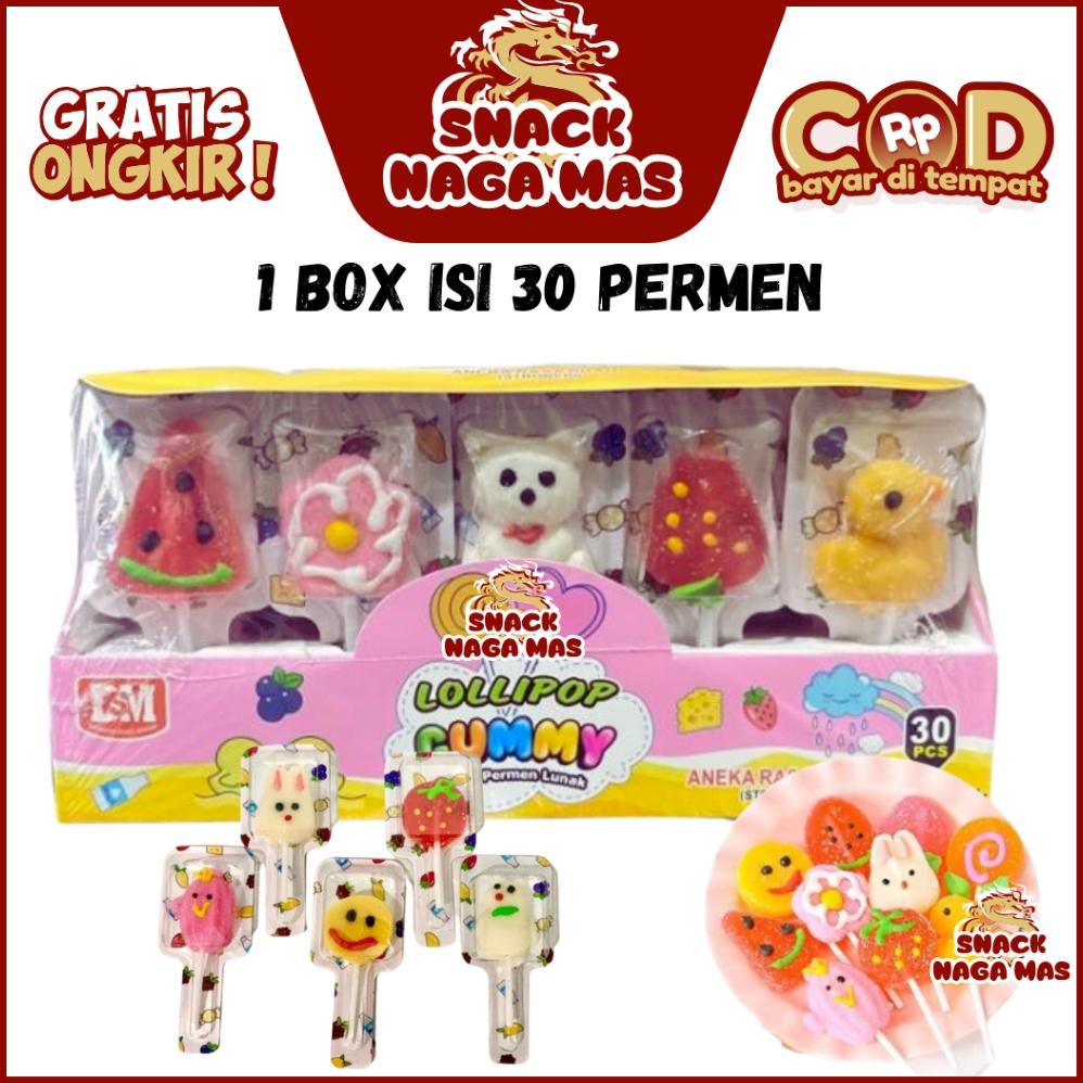 

PERMEN LUNAK LOLIPOP GUMMY ANEKA KARAKTER DAN RASA [1 BOX ISI 30] Nugi