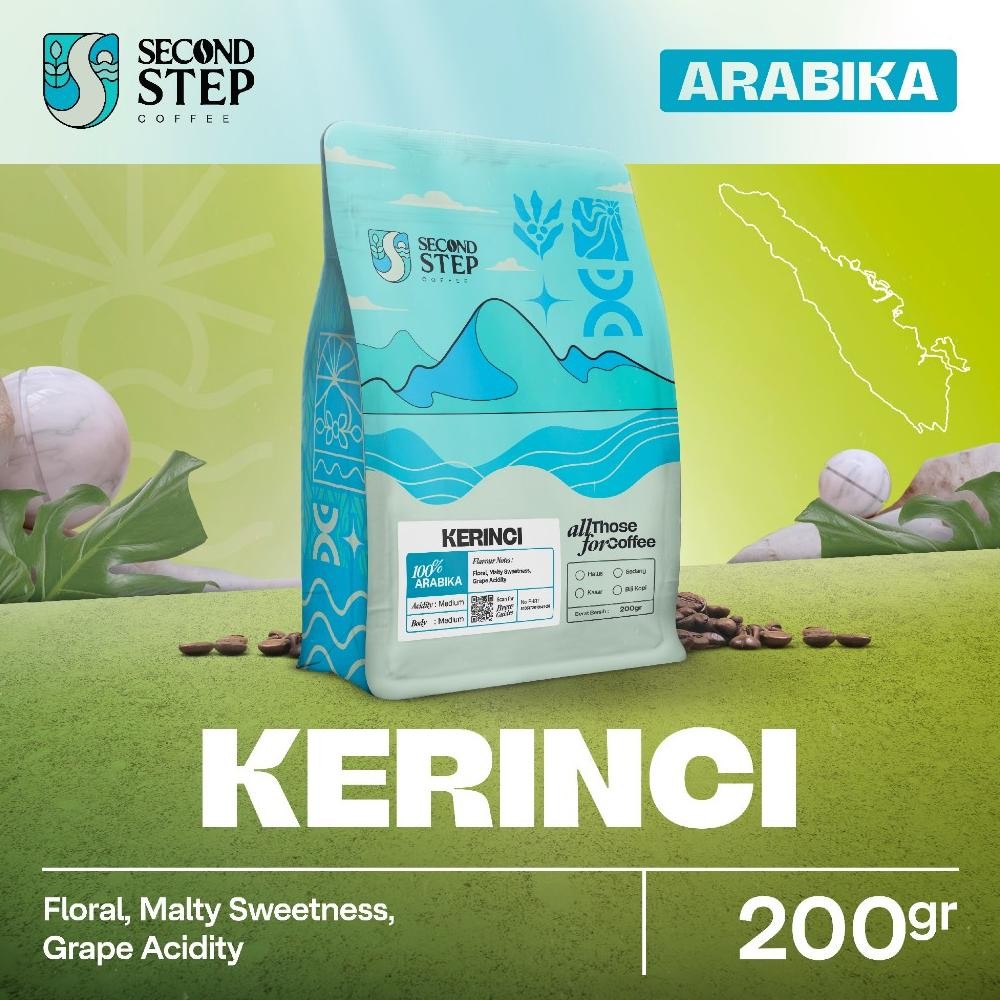 

Kopi Arabika Kerinci Sumatra Arabica Coffee Roast Beans 200gr Biji Bubuk Nugi