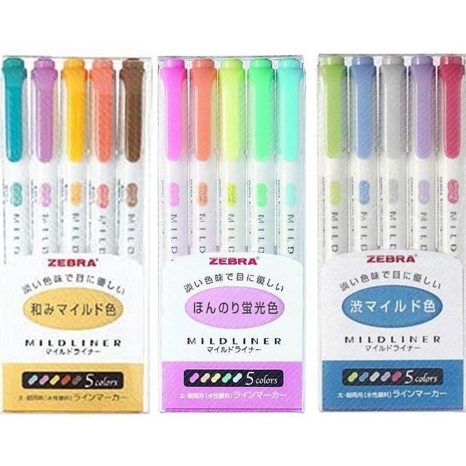 

HIGHLIGHTER ZEBRA / ZEBRA MILDLINER SET 5 WARNA ORIGINAL DAN TERPERCAYA