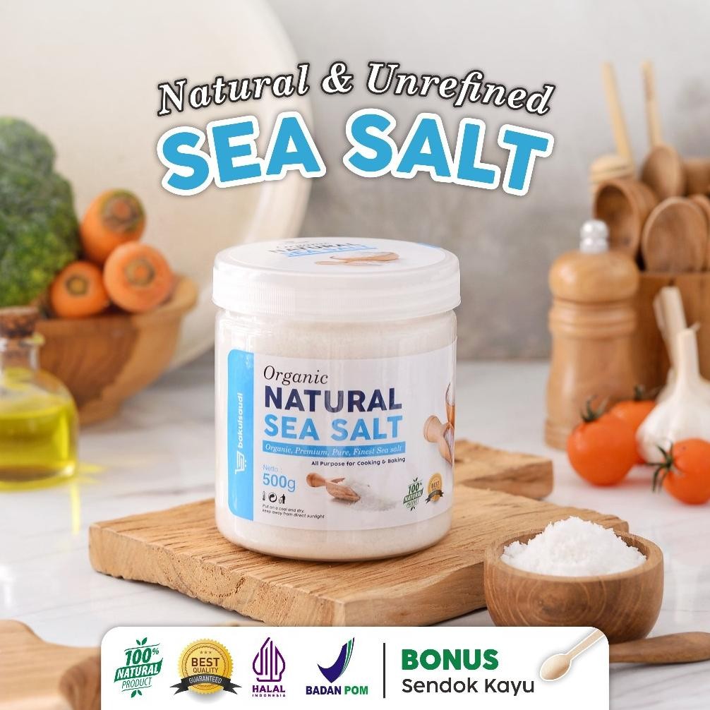 

Garam Laut Organik Sea Salt Pure Organic Alami Premium Asli 100% / Seasalt Fine Grain non GMO Halus Nugi