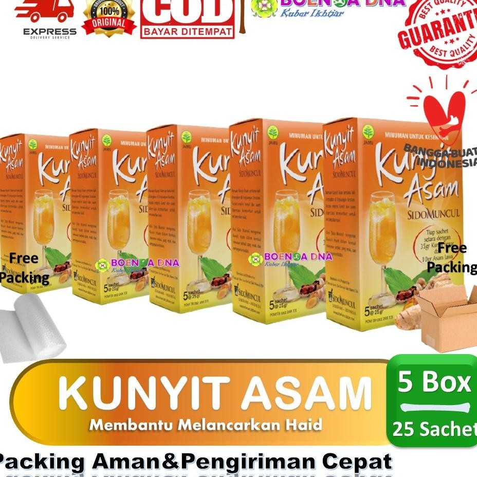 

5 Box Jamu Kunyit Asam Sidomuncul Isi 25 Sachet Membantu Melancarkan Haid
