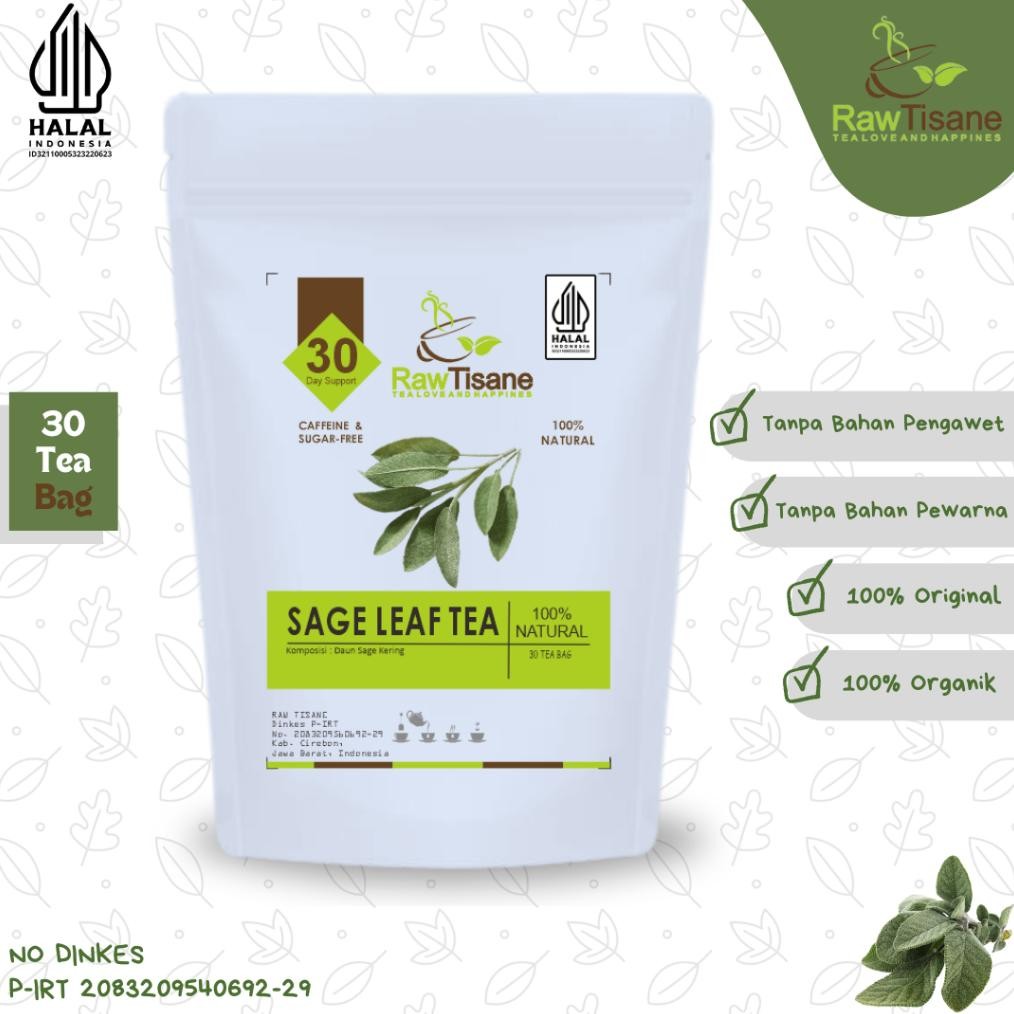 

RAW TISANE Sage Leaf Tea : Teh Celup Daun Sage Isi 30 Tea Bag Nugi