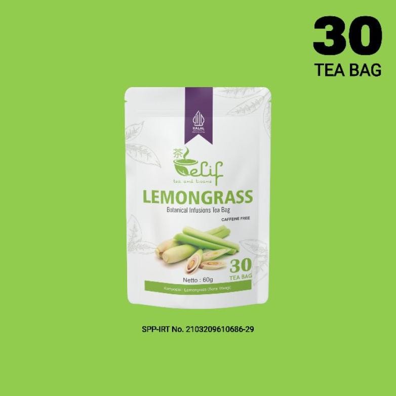 

ELIF TEA AND TISANE Lemongrass Tea | Teh Serai | Citronella Tea | 30 Tea Bag Nugi