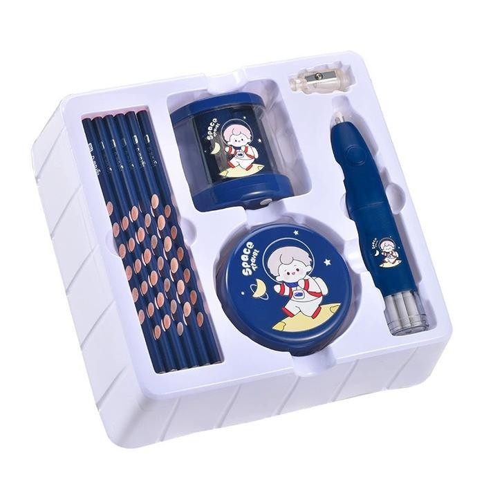 

Stationary Elektrik Otomatis Set Alat Tulis Electric Rautan Penghapus Vacuum Pembersih Debu Pensil Stationery Aesthetic Set / Gift Hadiah Hampers Anak Ulang Tahun Goodie Bag Perlengkapan Belajar Sekolah Edukasi