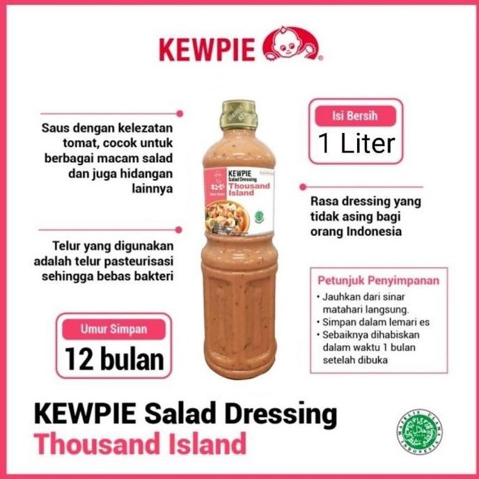 

Promo Kewpie Thousand Island Salad Dressing 1L - Saus Siram Salad Sayur Buah