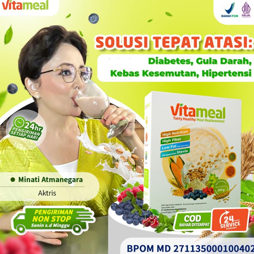 

VITAMILK VITAMEAL UNTUK DIABETES Sereal Multigrain Membantu Turunkan Gula Darah Diabetes Kolesterol Nugi