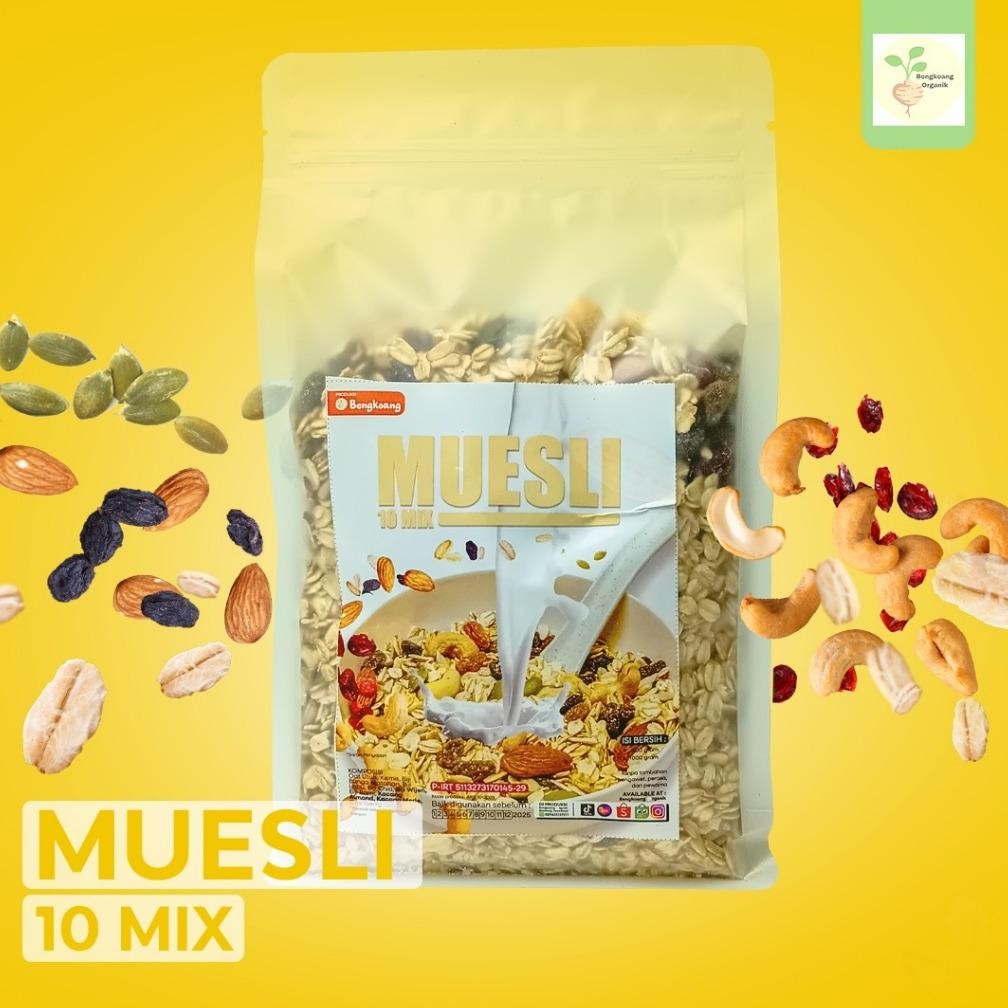 

SUPER MUESLI 500GR - 10 MIX Rolled Oat, Almond, Cranberry, Cashew, Pumpkin Seed, Sunflower Seed, Flaxseed Nugi