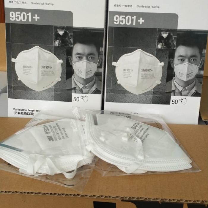 3M 9501 +Masker Kn95 Particulate Respirator( Isi 50 Masker ) Original Dan Terpercaya
