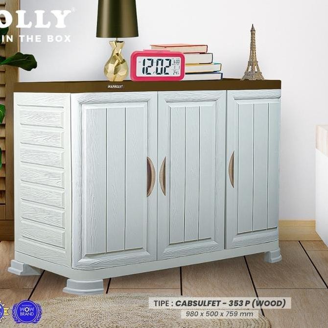 Stok Sj Lemari Plastik Napolly Cabinet Buffet Tempat Pajangan Rak Tv Furniture