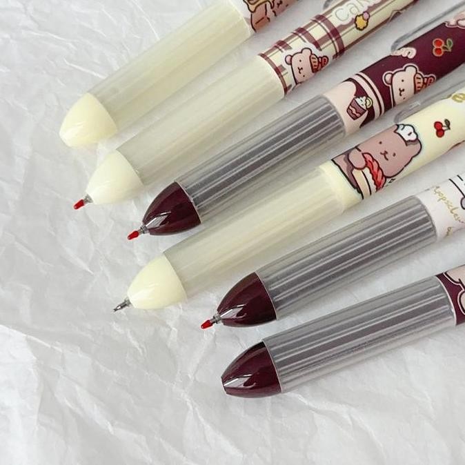 

Winzige Set 6Pcs Pulpen Gel Lucu 0.5Mm Pulpen Aesthetic Cute Click Gel Pens Pen Mekanik Tinta Hitam Siswa Stationery Plastik Pena