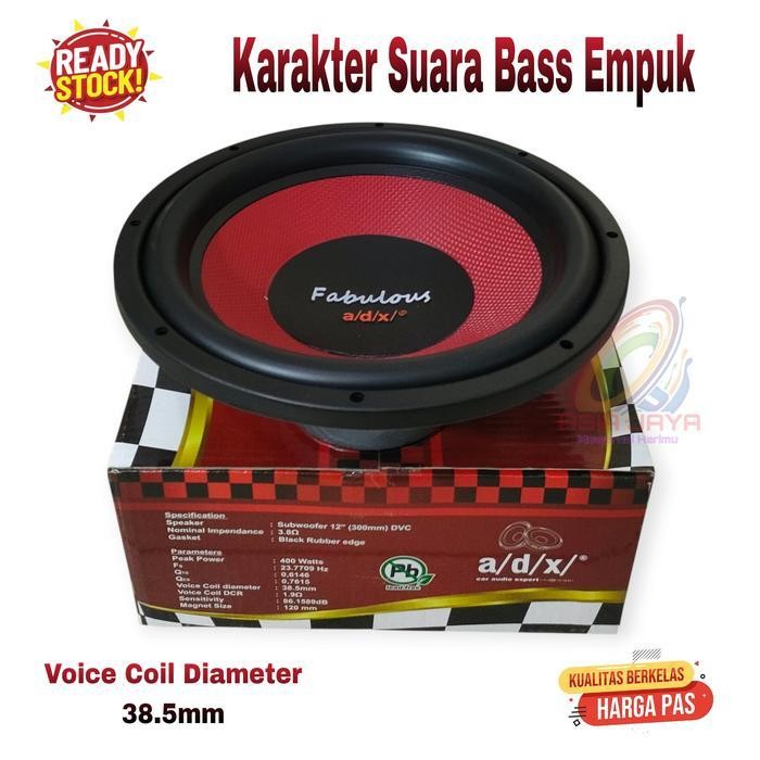 Subwoofer Adx Fabulous 12 Inch Double Coil Merah Bass  Speaker Original Dan Terpercaya