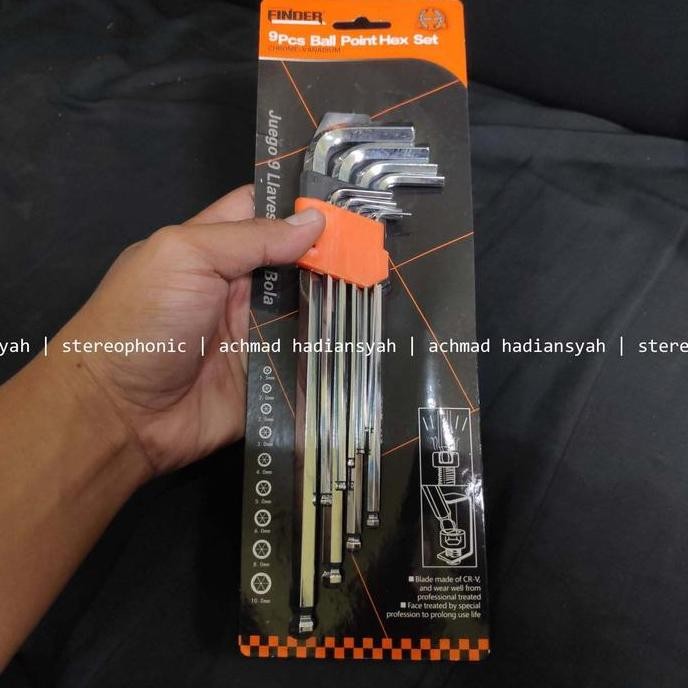 Sale Kunci L Hex Finder 9pcs Set Kunci L Panjang Finder Hex Key Set