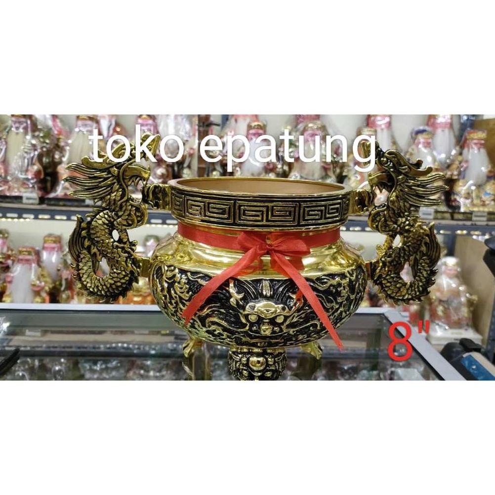 hiolo / hio lo sembhayang - kuningan - 8 inch - kuping - kaki