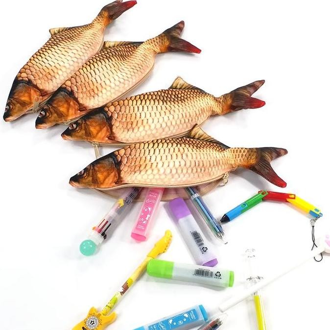 

Tempat Pensil Ikan Mas Karper Kecoklatan Shrelo Unik Back To School Anak Kantor Hobby Ikan Hias Buatan Indonesia