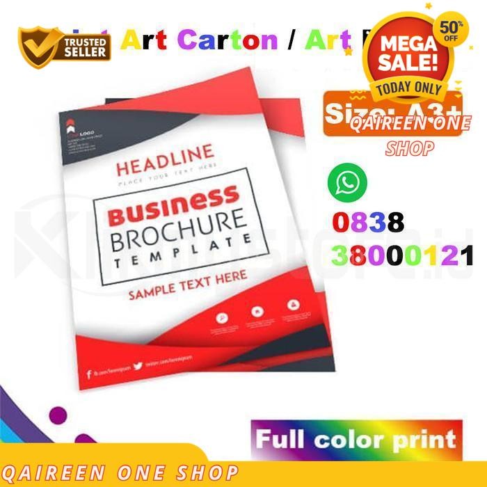 

ART CARTON PAPER A3+ COLOR CETAK FULL 1 2 PRINT QAIREEN ONE SHOP