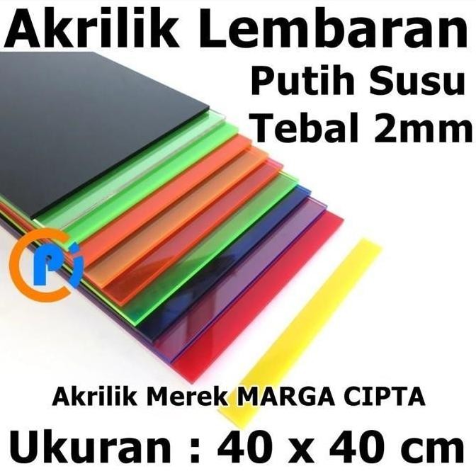 

Acrylic Akrilik Mika Lembaran Ukuran 40 X 40 Cm Tebal 2Mm Putih Susu