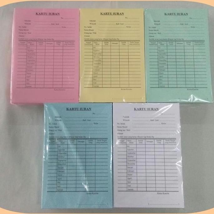 

Kartu Iuran Spp Bulanan / Kartu Bp3 Bayaran Siswa Anak Sekolah Kertas Bc 160Gr 12X18Cm