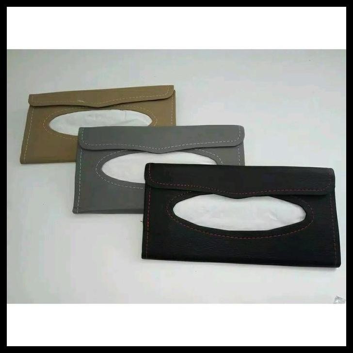 HOT DEAL TEMPAT TISSU JEPIT SUNVISOR WARNA CREM HITAM DAN ABU 