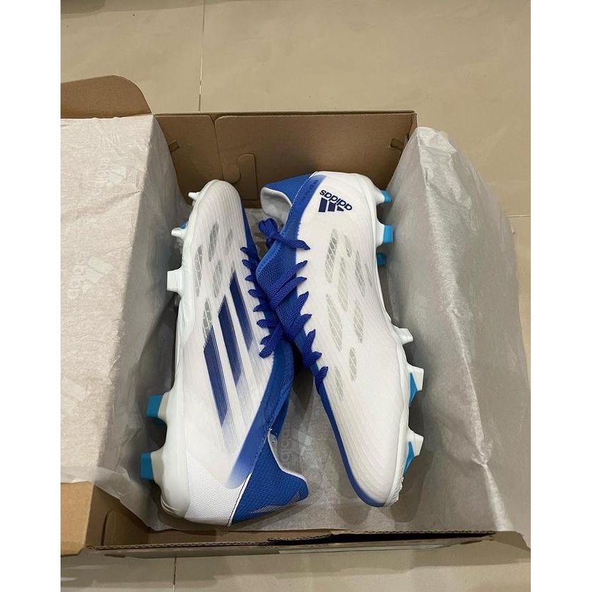 Sepatu Sepakbola Adidas X Speedflow .3 FG White Blue BNIB JS